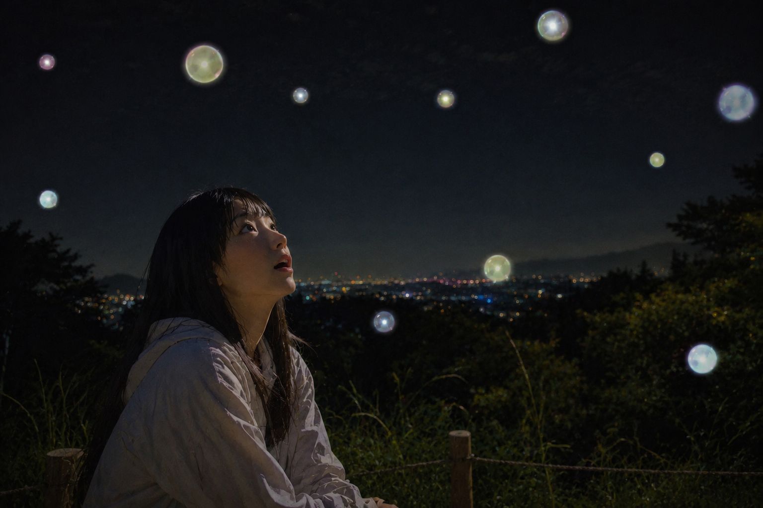 宙に浮く無数のオーブ